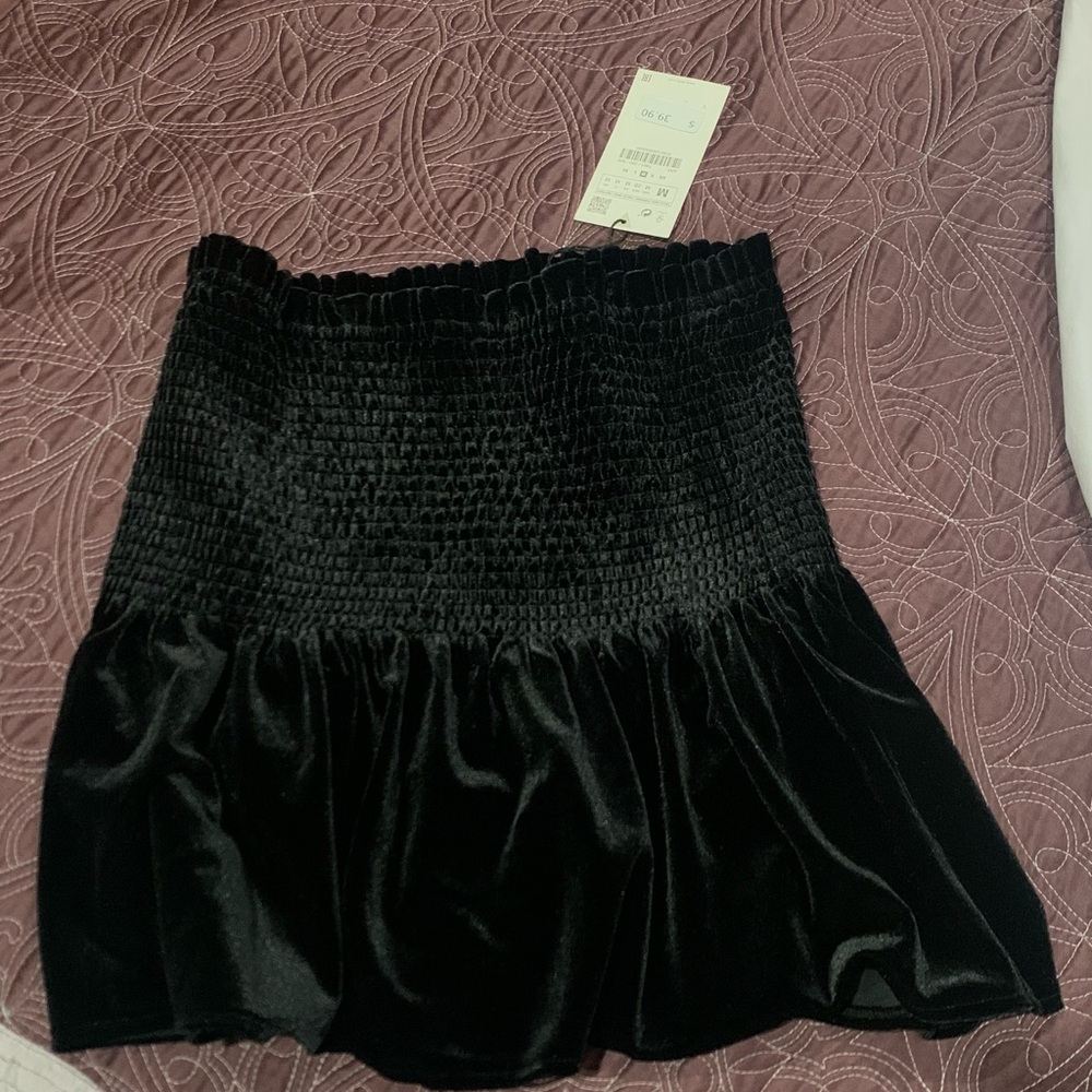 Zara Velvet Strapless Top